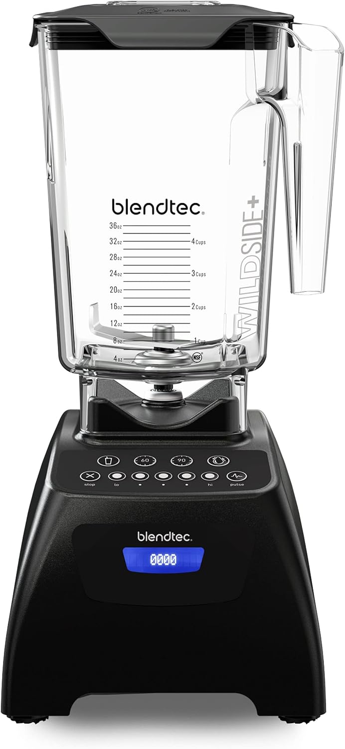 Blendtec Classic 575 Blender - WildSide+ Jar (90 oz) - Professional-Grade Power - Self-Cleaning - 4 Pre-programmed Cycles - 5-Speeds - Black