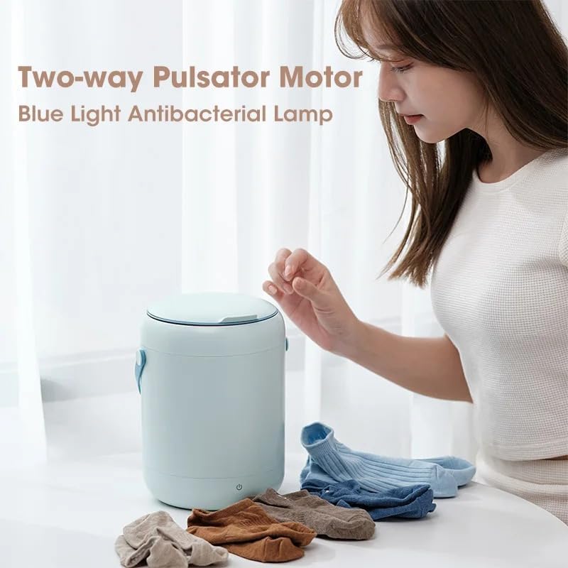 Portable Mini Washing Machine Intelligent Underwear Washer 2.8L Capacity for Baby Clothes, Small Laundry | Lightweight for Apartment, Dorm, Hotel, Travel & Camping | Quiet Energy-Efficient (White)