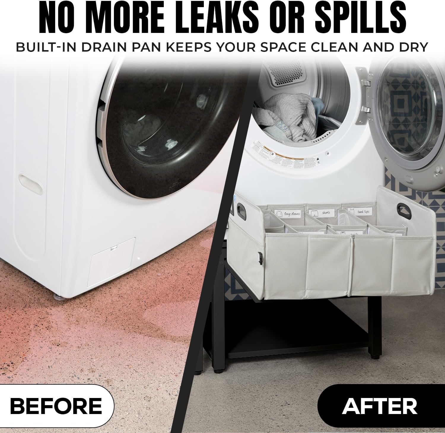 Washer and Dryer Pedestal with Pullout-Shelf - 29