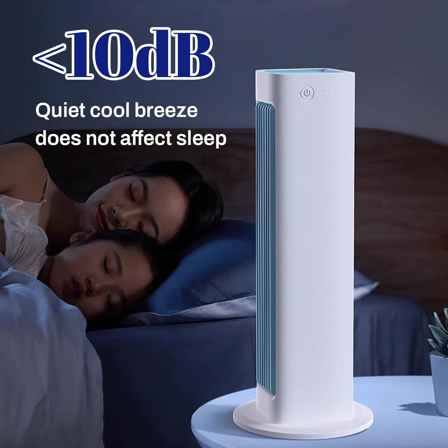 Portable Kitchen Cooling Air Conditioner, 3 Speeds with Air Conditioner Wind Deflector, Turbo Compression Cooling, USB Rechargeable Suitable for Kitchen, Bedroom and Living Room (blue)