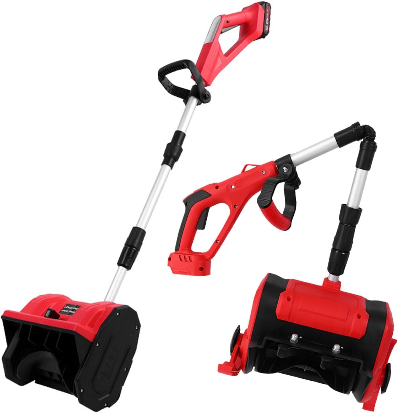 Cordless Snow Shovel, 21V Electric Snow Shovel, 12-Inch Clearing Width, Can Work Continuously for 1 Hour, Foldable Design for Easy Storage, Quick Charger Included