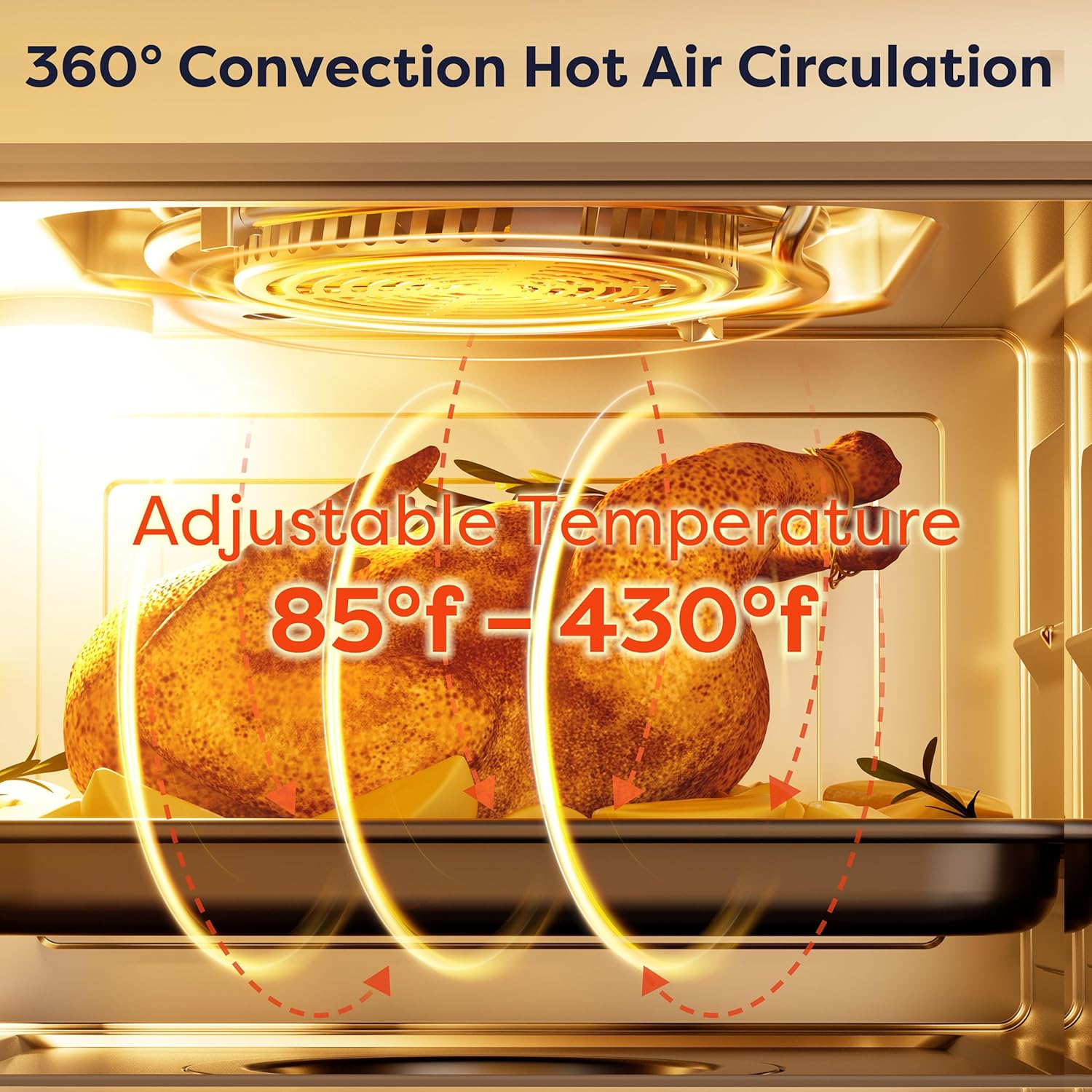 CIARRA 8-in-1 Steam Oven Countertop with Air Fryer, 13QT Mini Convection Toaster Oven with Steam, Rapid Steam, Air Fry, Vapor Bake, Steam Clean, Bake, Dried, Ferment, Grey