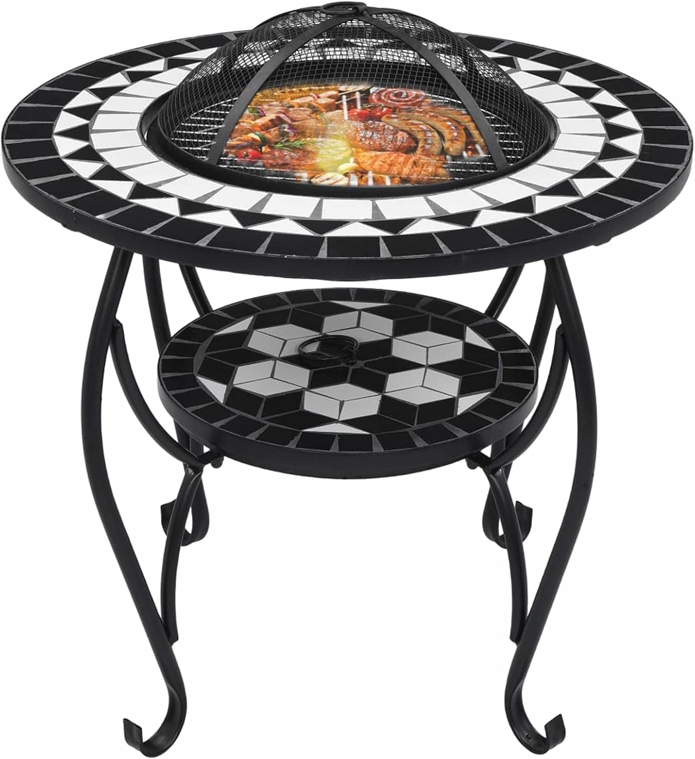 Fire Pits & Outdoor Fireplaces Fire Pit Table Black and White 26.8