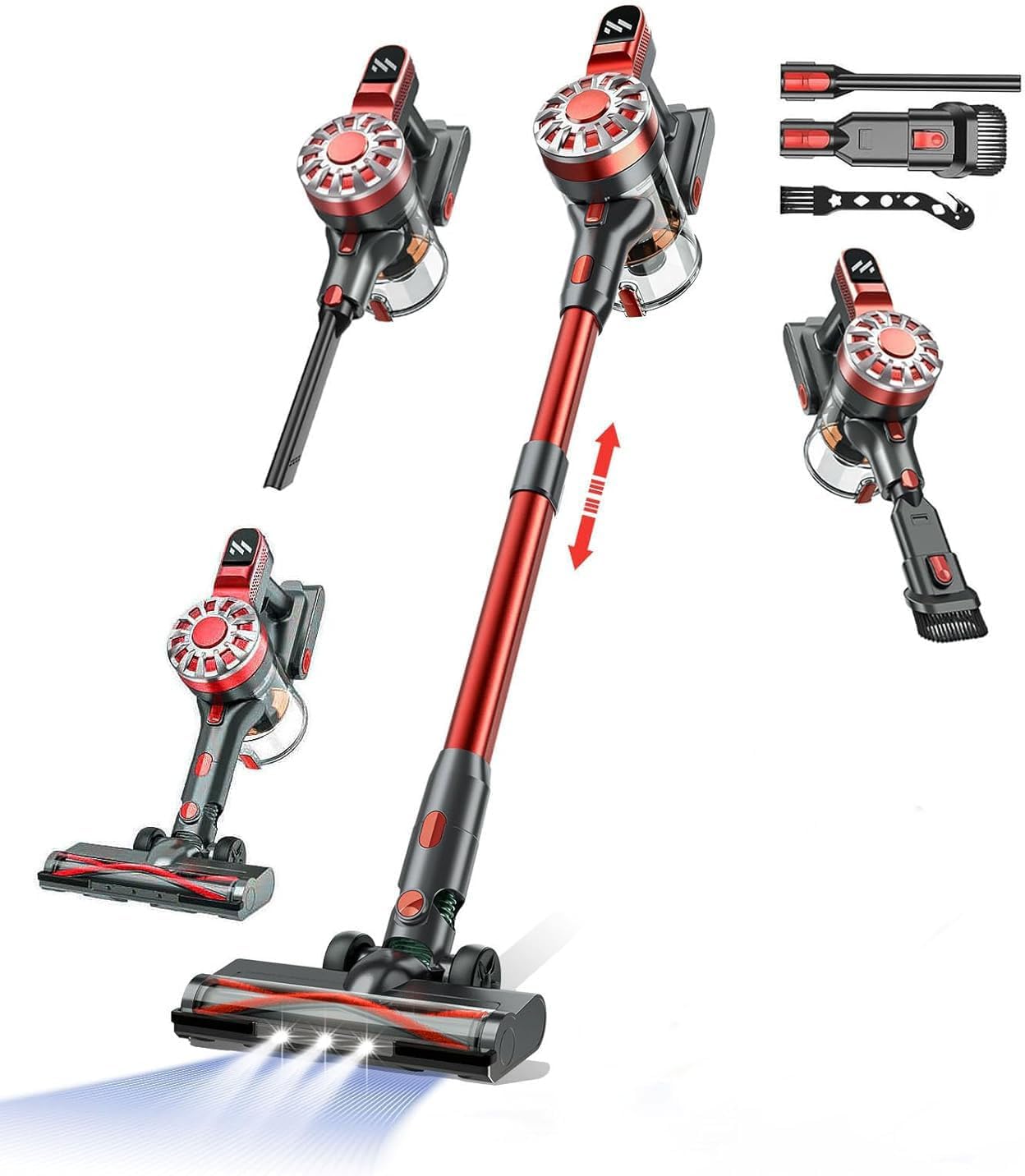 Cordless Vacuum Cleaner for Home, Lightweight Stick Vacuum Cordless Rechargeable with Power Suction, Up to 35 Mins Runtime, Stick Vacuum for Hardwood Floor, Pet Hair, Carpets, Tile
