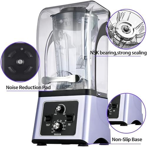2600W Commercial Blender with 4.5L Capacity, Soundproof Cover, Speed Control & Timer – Professional Bar Blender for Smoothies, Milkshakes, Soy Milk, and More