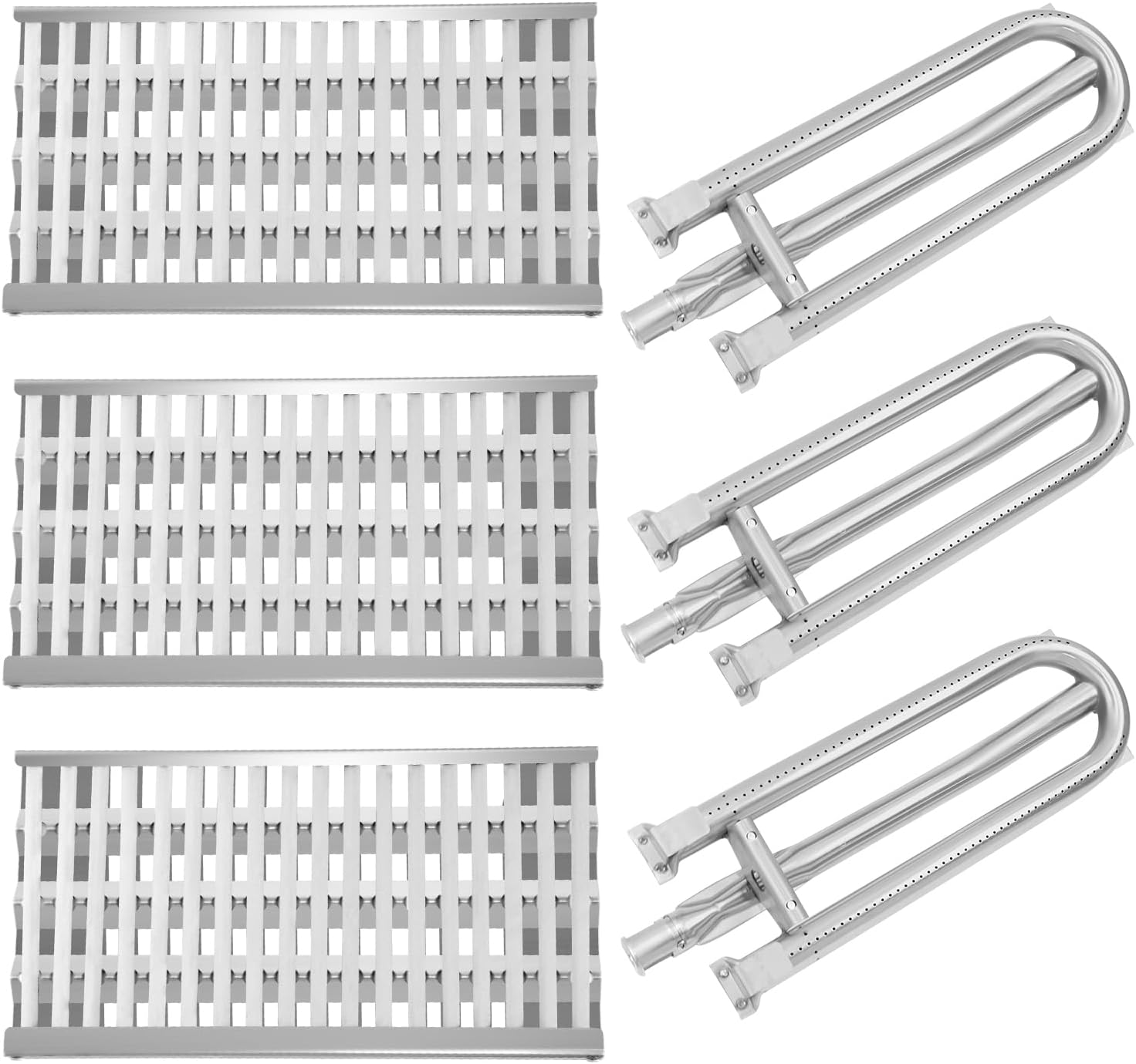 Stainless Steel Grill Heat Plates Heat Shield Grill Burners for DCS Grill Parts 27DBQR, BGA36-BQARL/BQARN, BGA48-BQARL/BQARN, Ceramic Rod Complete Radiant Tray BBQ Gas Grill Replacement Parts