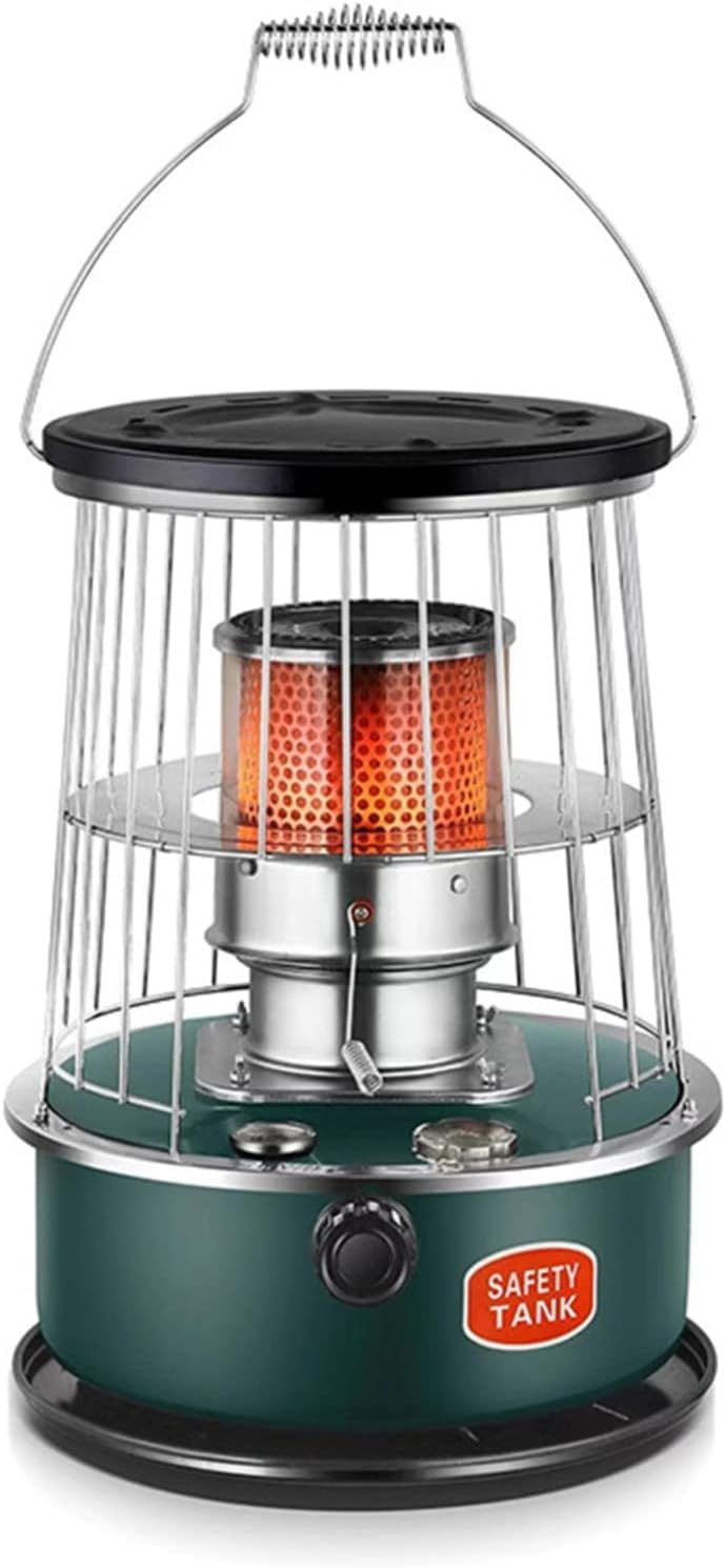 Portable Kerosene Heater Stove With Handle,Multifunctional Kerosene Space Heaters Stove,Non Electric Heaters,for Heating And Cooking(Dark Green)