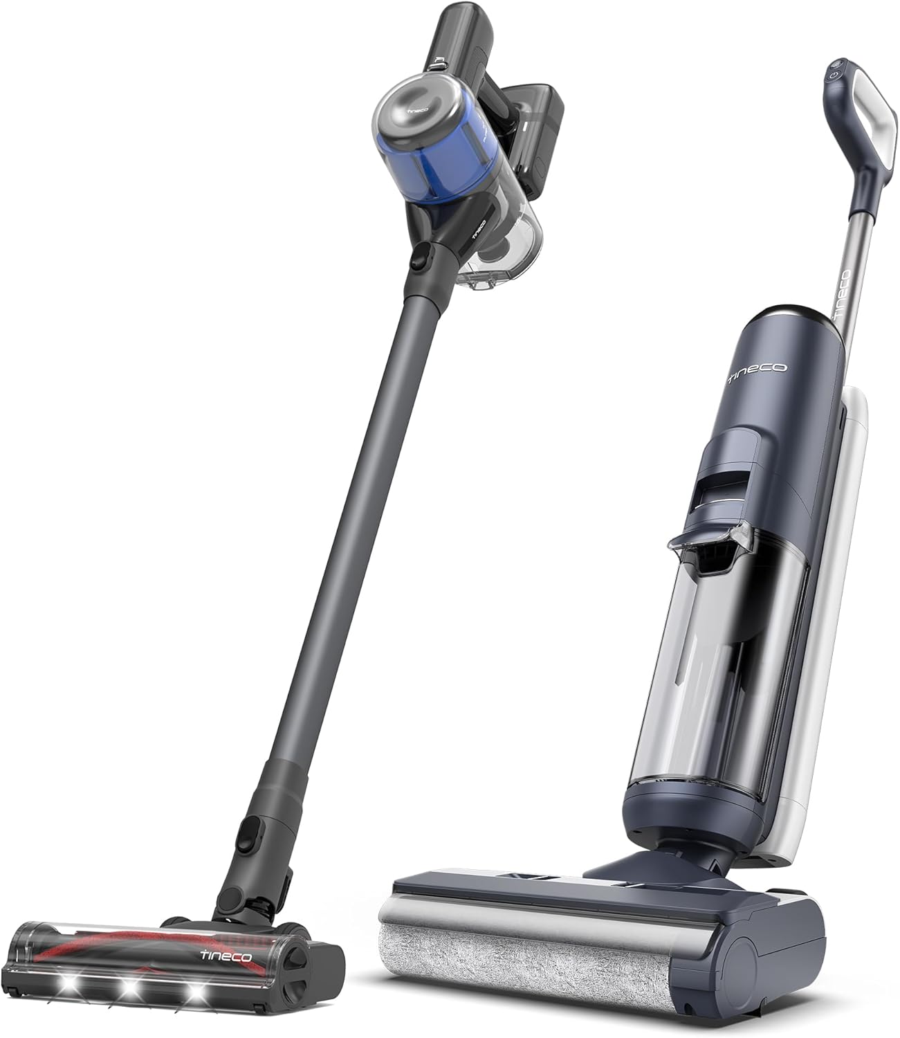 Tineco Floor ONE S5 Smart Cordless Wet Dry Vacuum Cleaner and Mop Pure ONE S30 Cordless Stick Vacuum Cleaner, Long Run Time for Home
