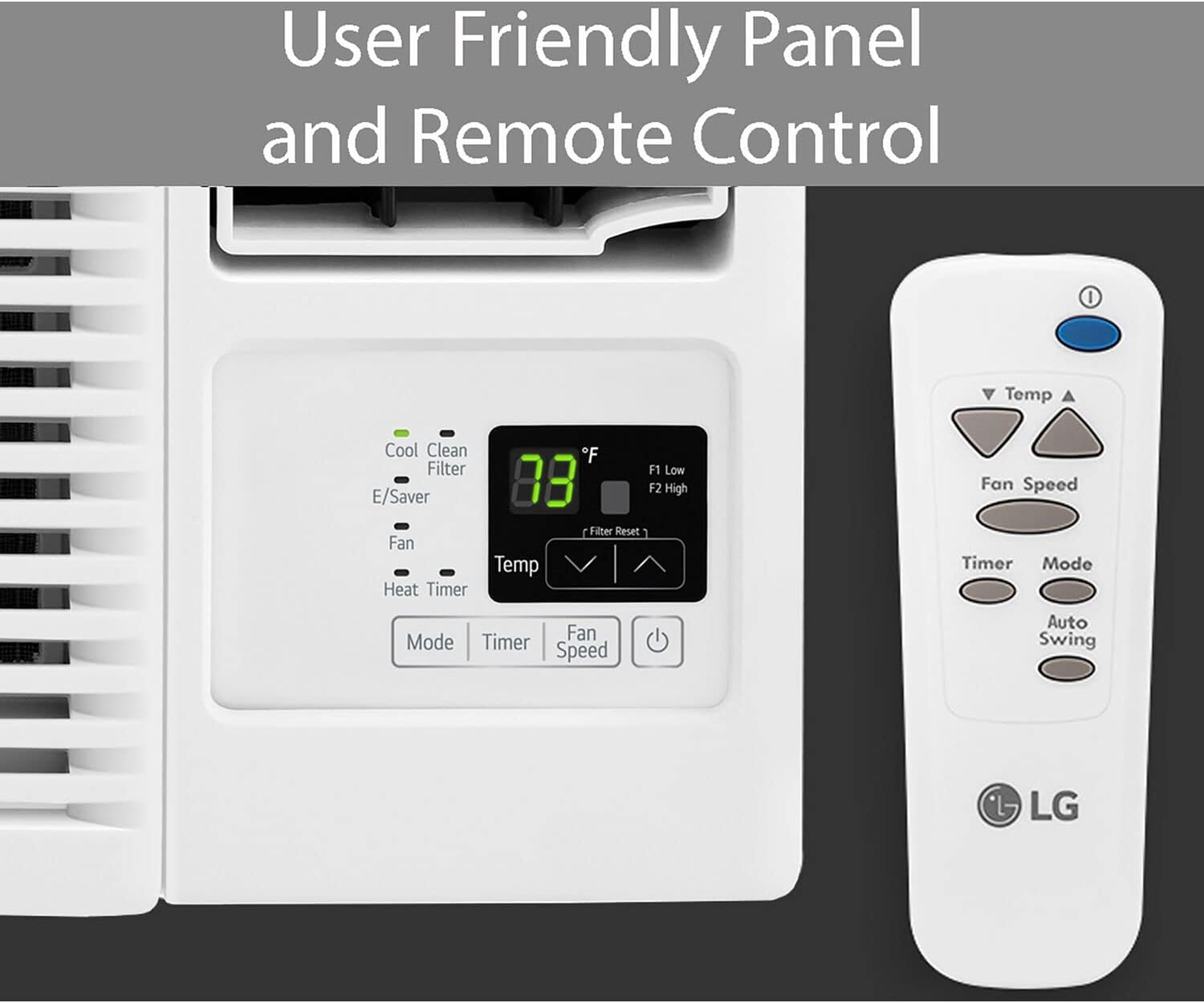 LG 12,000 BTU Smart Window Air Conditioner with Supplemental Heat, 230V, Cools 550 Sq.Ft. (22' x 25' Room Size), 2 Cooling, Heating & Fan Speeds, Works with LG ThinQ, Amazon Alexa, and Hey Google