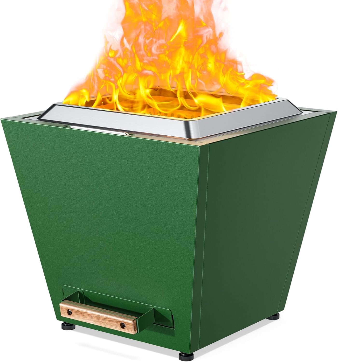 Smokeless Fire Pit, Portable Outdoor Firepits 28 inch, Carry Handle for Backyard Patio Camping Bonfire, Stainless Steel,Cyberpit One, Ideal for 4-8 People, 32.19 lbs, Green