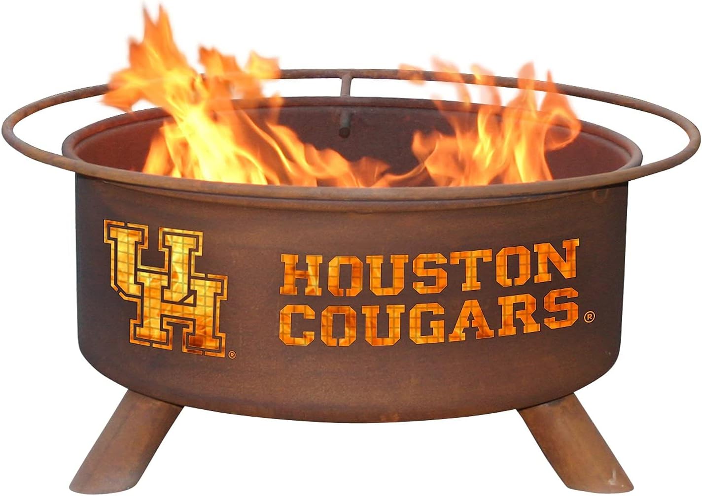 Patina Products F432 Houston Steel Outdoor Fire Pit - 24 x 24 x 11 inch - Natural Rust Patina Finish