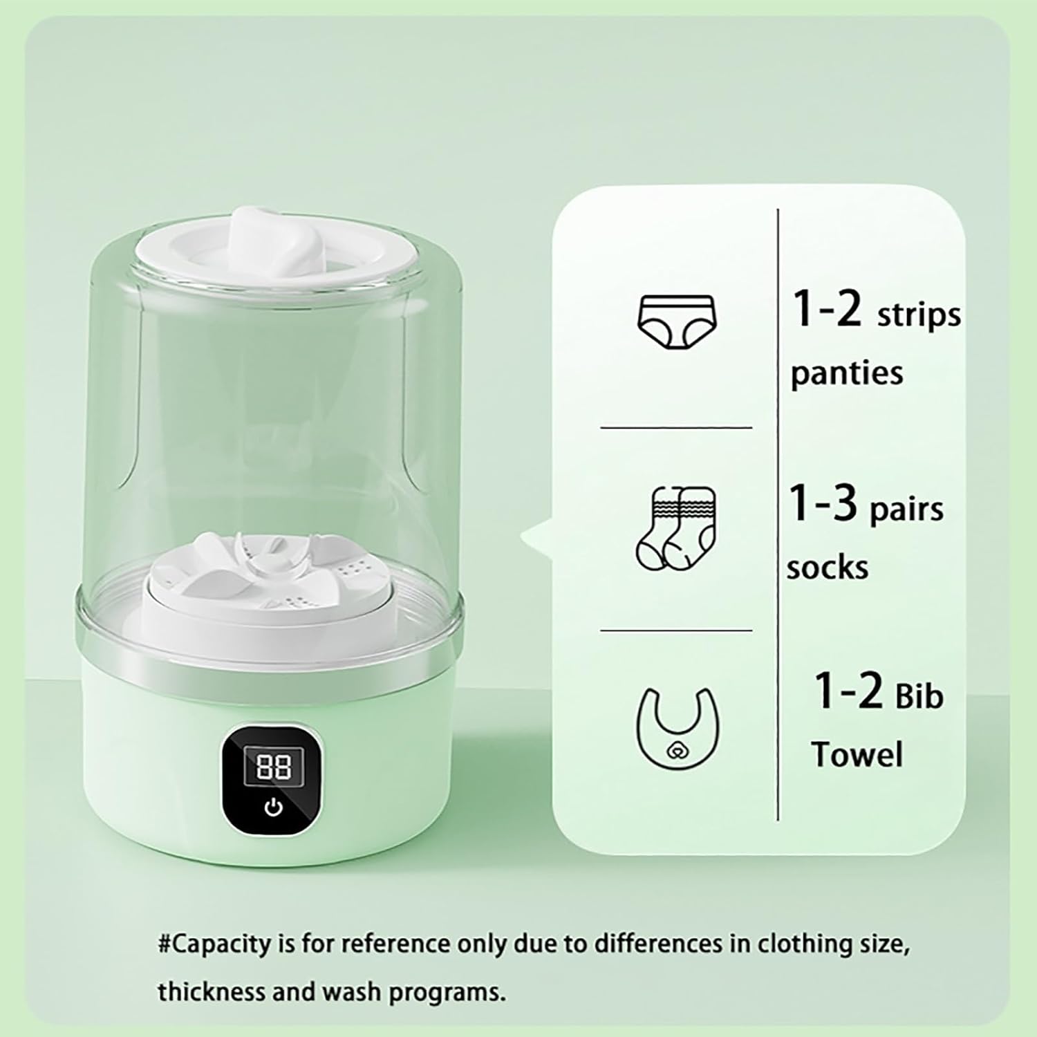 Mini Portable Washing Machine，Cleaning for Underwear, Socks & Baby Clothes, Compact Travel Laundry For Apartment, Dorm, Camping, White(A)