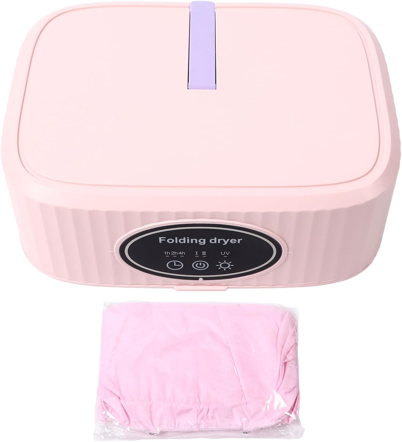 aqxreight Electric Portable Clothes Dryer, for Apartment, Dorm, RV, Light Clothes, Underwear, Baby Clothes, Quickly Drying, Timer (Roseate)