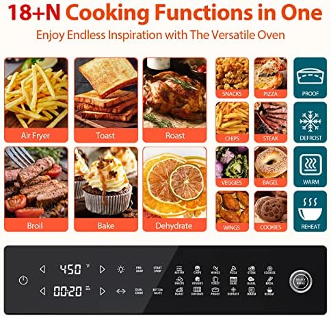 Aeitto® 32-Quart PRO Large Air Fryer Oven| Toaster Oven Combo | with Rotisserie, Dehydrator and Full Accessories | 19-In-1 Digital Airfryer | Fit 13