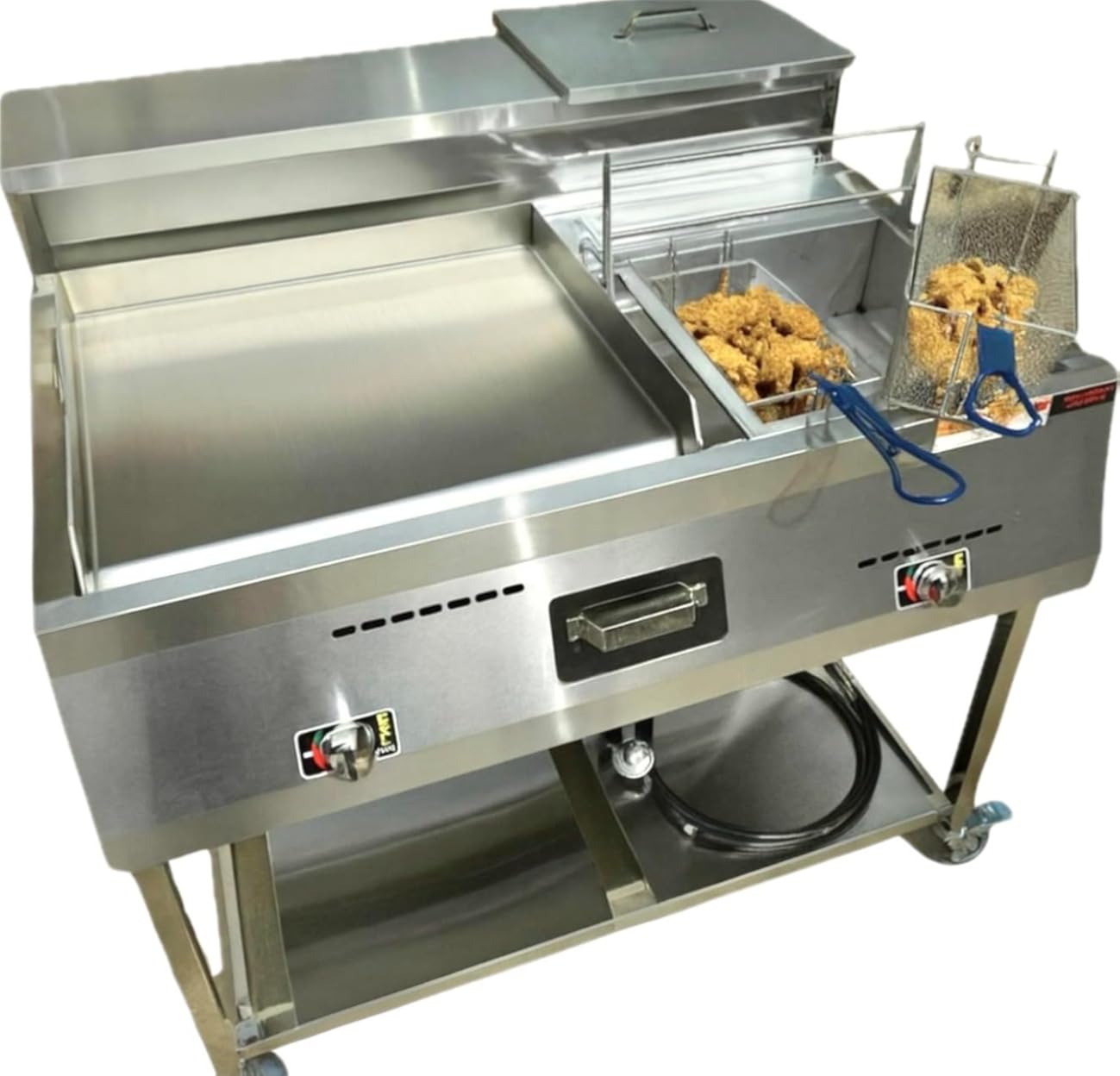 Propane 2 Basket Deep Fryer and Flat Top Griddle Cart | 20