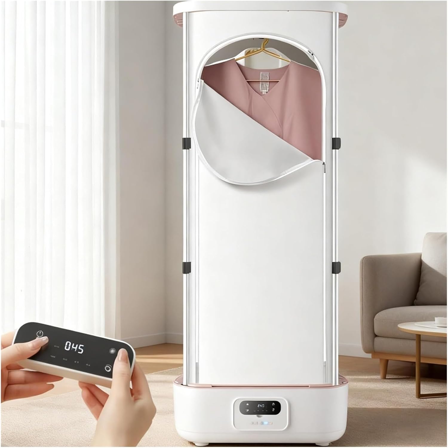 Vertical Steam Dryer Automatic Wireless Steam Closet Folding Clothes Machine, Control Electric Clothes Drying Rack,for Fabric