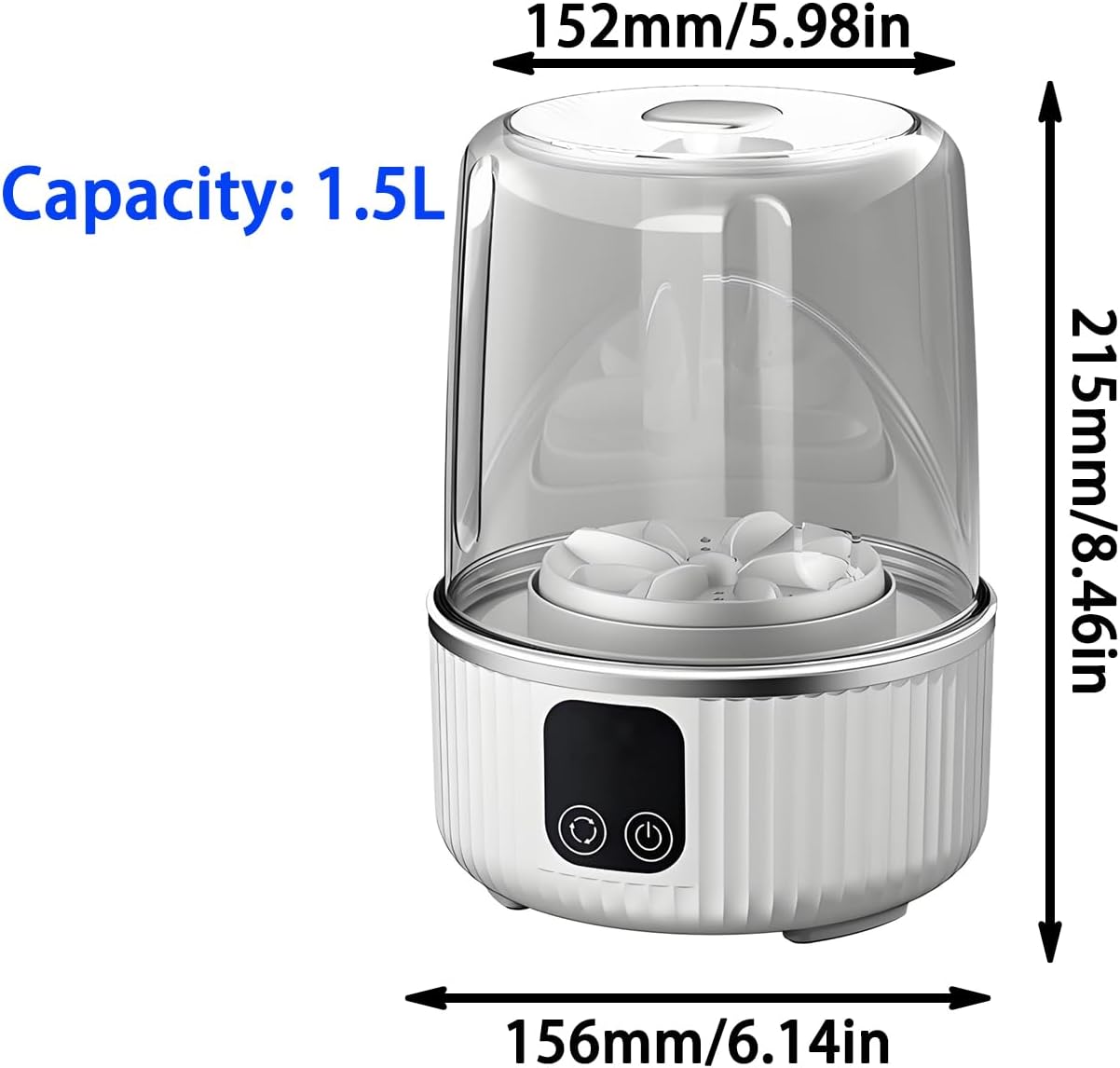 Mini Underwear Washing Machine, Three Wash Modes, 1.5L Capacity, Portable Washing Machine Washable Makeup Brushes, For Apartment Laundry Dorm(Size:6.14 * 6.14 * 8.46in,Color:Purple)