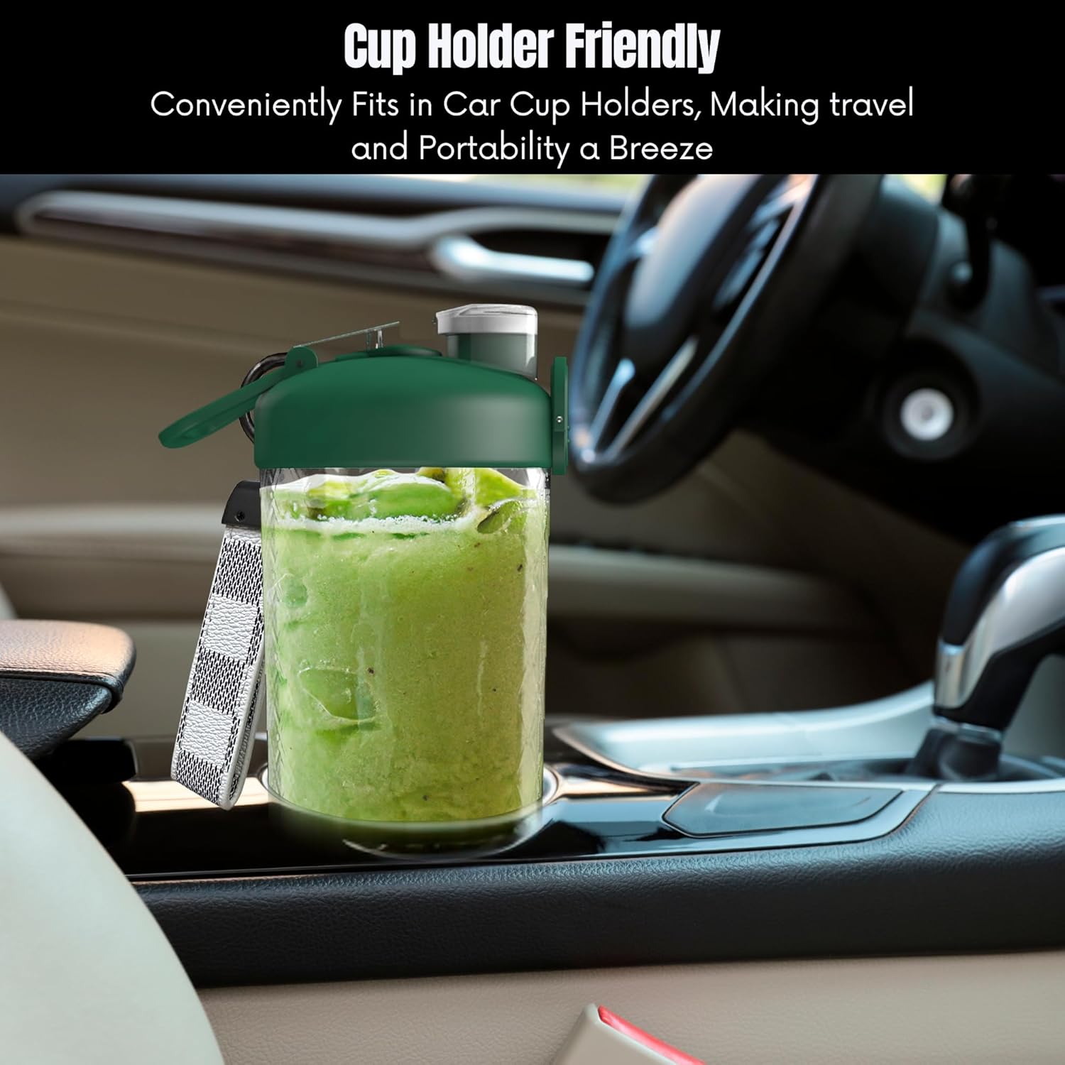 SSKAWorldwide Portable Blender - 21oz Smoothie Blender Rechargeable Small Blender with 6 Blades Personal Blender for Home Office Gym Sports and Travel (Green)