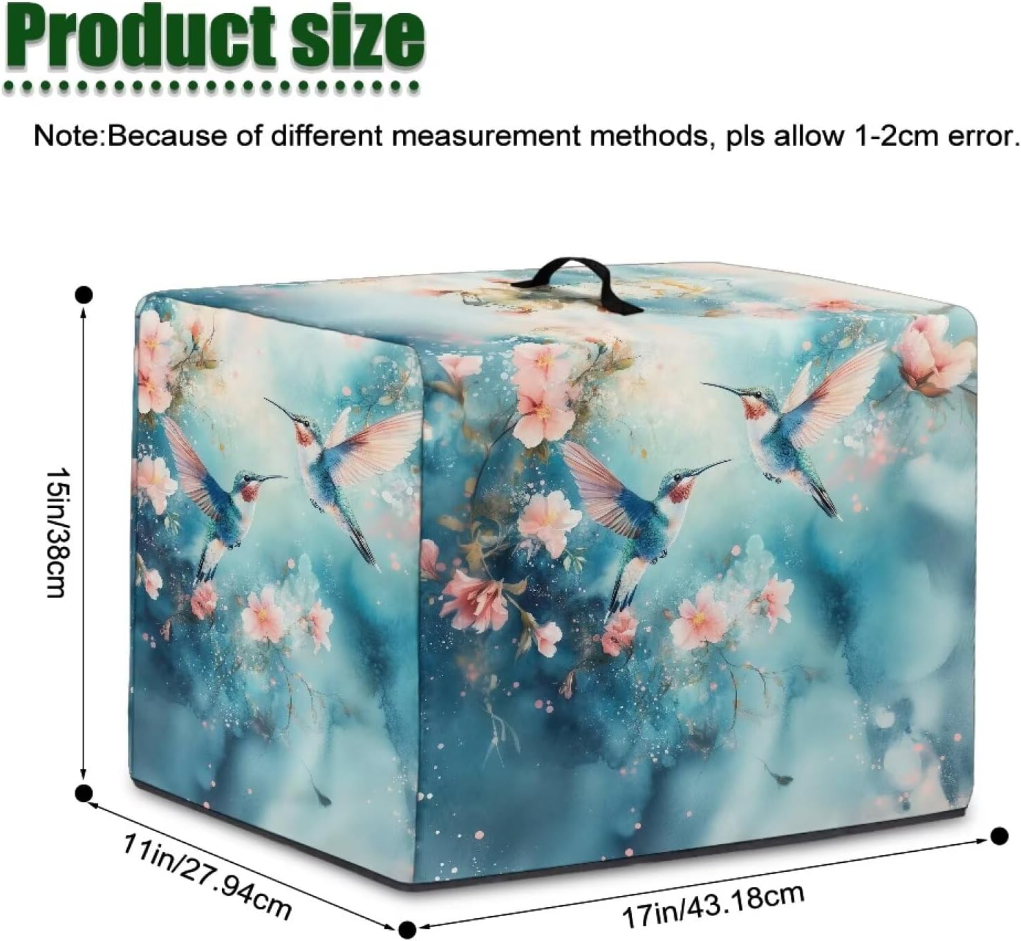 Hummingbird Floral Print Kitchen Mixer Protector – Blender Dust Cover with Floral Prints, Fits Most Juicers, Foldable & Machine Washable, Decorative & Functional