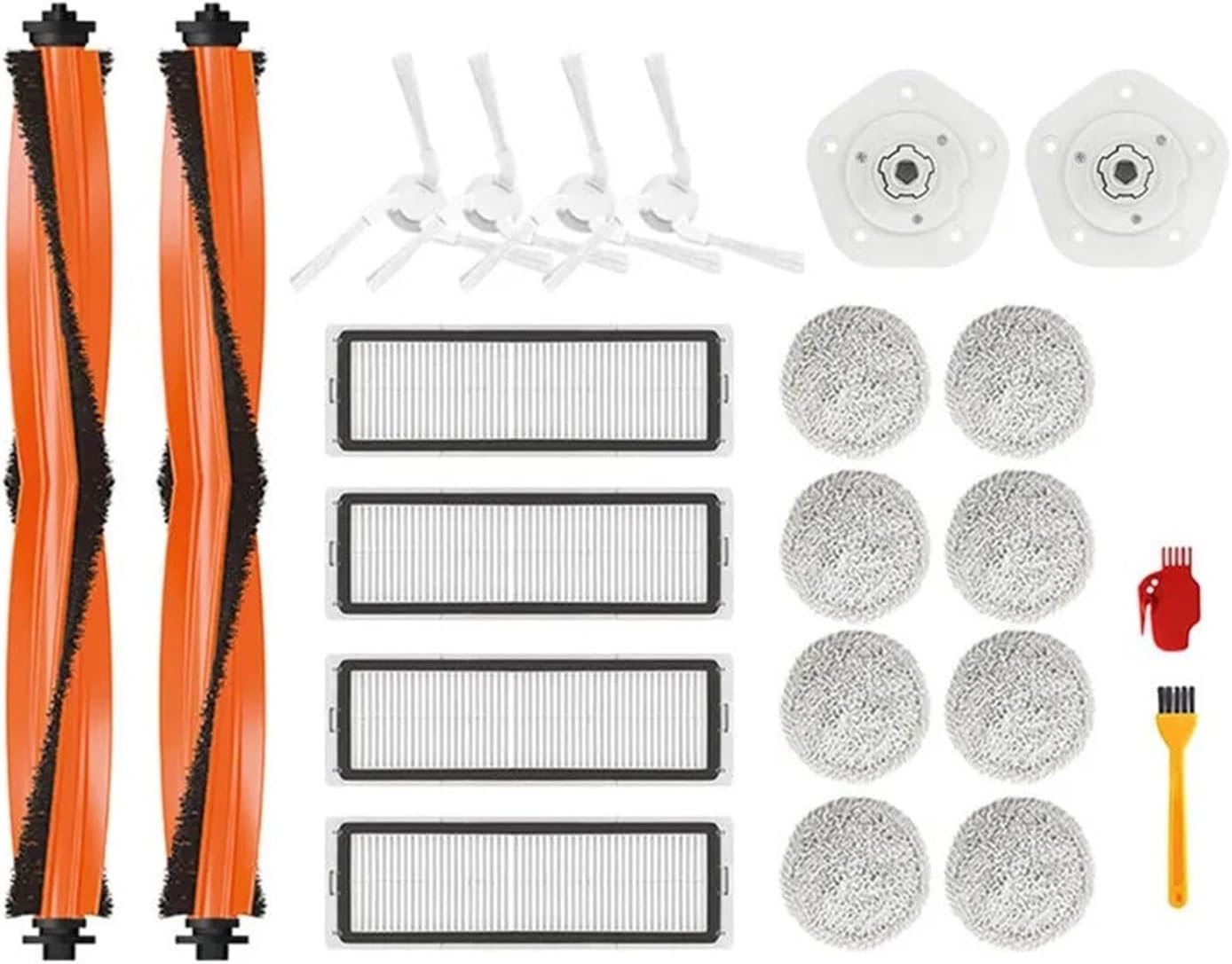 SteFik Robot Vacuum Repair Kit. Compatible for Xiaomi Mijia STYTJ06ZHM Self Cleaning Robot Vacuum Mop Pro Hepa Filter Main Side Brush Mop Cloth Vacuum Cleaner Accessories (Color : AS Shown12)