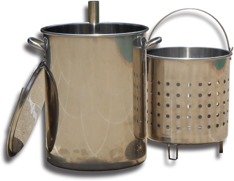 King Kooker KK30SRP 30 Quart Stainless Steel Turkey Skewer Pot with Basket & Lid