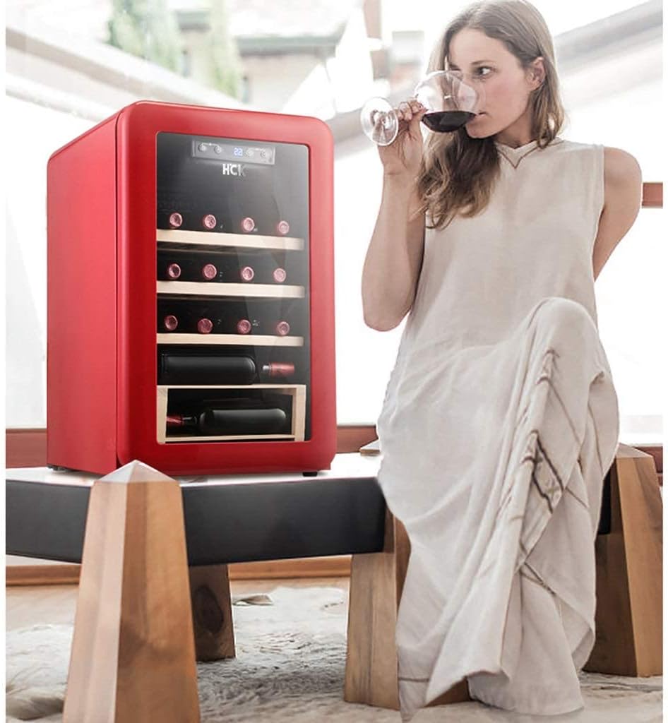 20-Bottle Wine Cooler, Beverage Refrigerator Cooler, Party Ice Bar, Silent Red/White Wine, Beer and Champagne Counter, Adjustable Temperature, Indepen