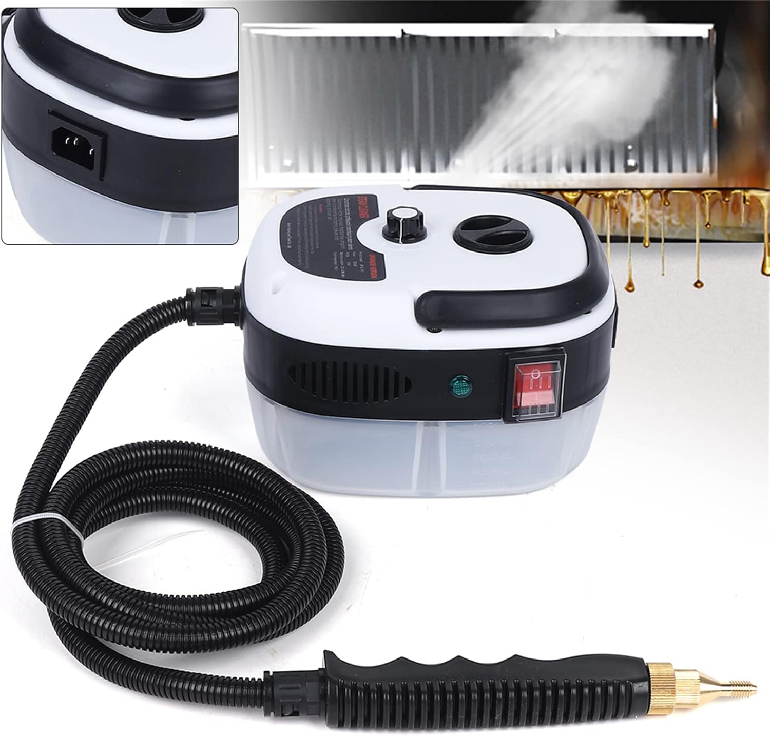 Handheld Steam Cleaner, 2500W High Temperature Pressurized Steam Cleaner Machine Commercial Steamer Mobile Cleaning Machine Power Steamer for Furniture Car Household