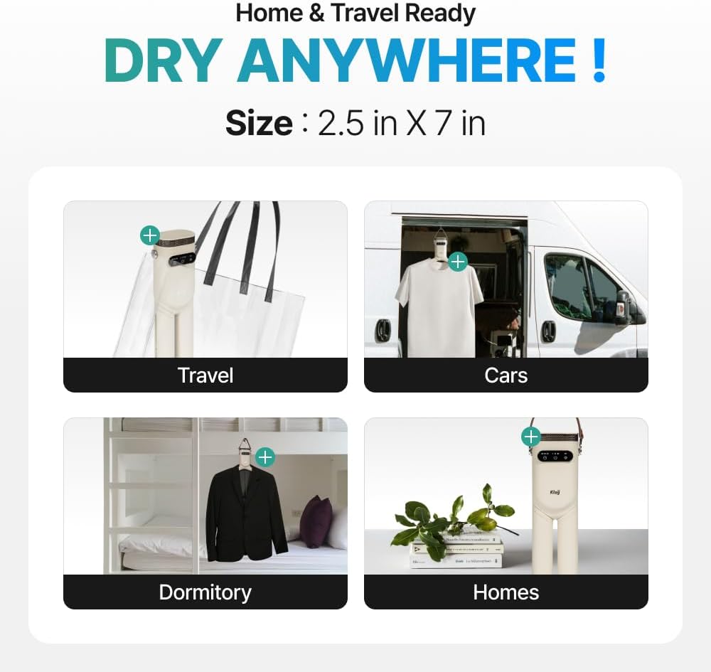 Klug Portable Dryer, 2-in-1 Clothes & Shoe Dryer, for Boot, Sneakers, Work Boots, Swimwear, Winter Wear, Silent, Extendable, Auto Timer, Dries Shoes in 30 Minutes