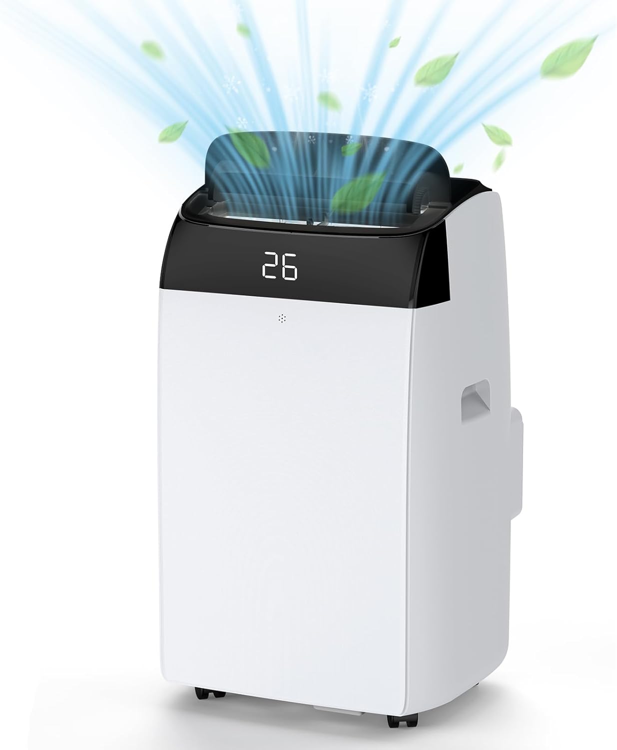 PullaFun 1 1 12000 BTU Portable Air Conditioner,Quiet Cooling, Dehumidifier & Fan Modes, Up to 500 sq ft Coverage, 24Hr Timer, with Window Installation Kit for Bedroom,Office, White