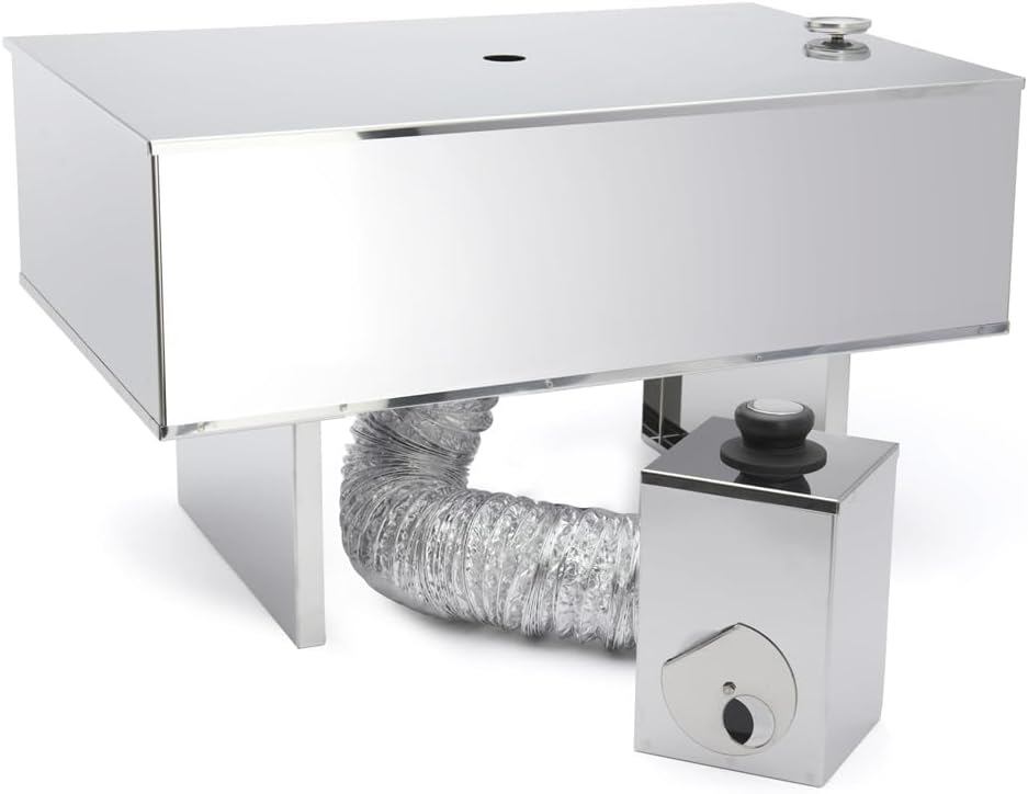 De Buyer Smoker Oven Large Two Drawers, Stainless Steel, Silver, 71.81 x 54 x 36.4 cm