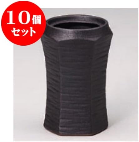 せともの本舗 kbu3-372-18-313-10set Set of 10 Tabletop Accessories, Black Bizen Skewers, 3.7 x 2.8 x 4.3 inches (9.5 x 7 x 11 cm), for Inns, Restaurants, Japanese Food, Commercial Use