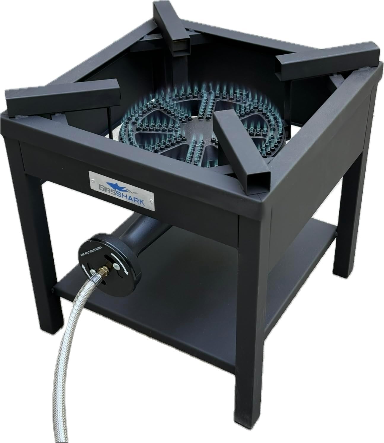 275,000 High BTU Propane Burner | High Pressure 0-20 PSI Steel Braided Hose with Adjustable Regulator | Heavy Duty Burner Stove for Outdoor Cooking, Frying, Boiling, and Tailgating