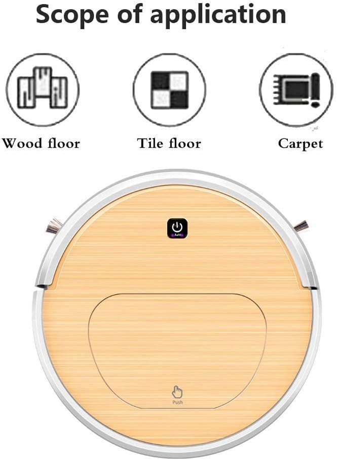 Robot Vacuum Cleaner Sweeping Robotic Robot Vacuum, Intelligent Automatic Sweeping Mopping Vacuuming for All Types of Floor Anti-Fall-Orange (Color : Orange) (Orange)