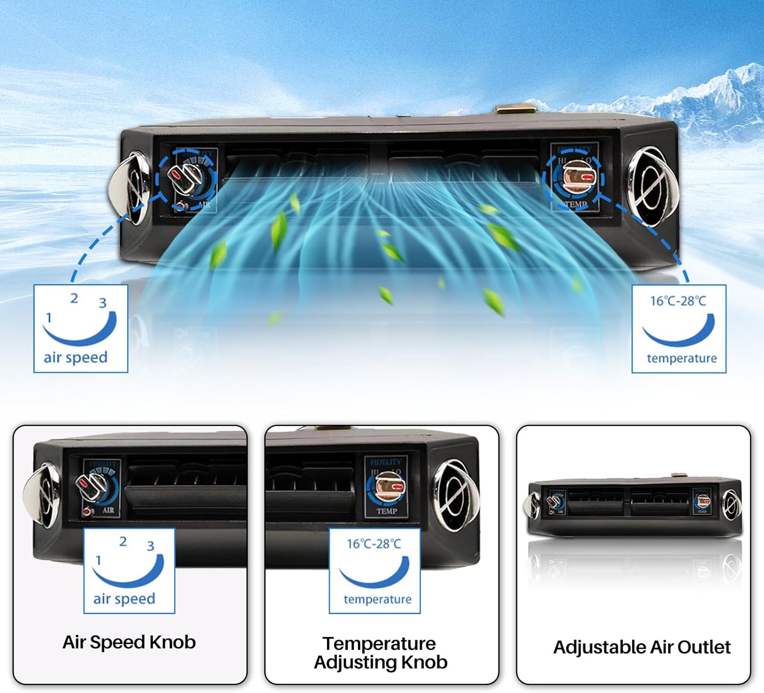 Under Dash Air Conditioner 12 Volt 10000BTU, Universal Air Conditioner 12V A/C for Car, 3-in-1 Compressor&Condenser APU, Low Noise Rapid Cooling for Car, Automotive, Sedan, Pickup