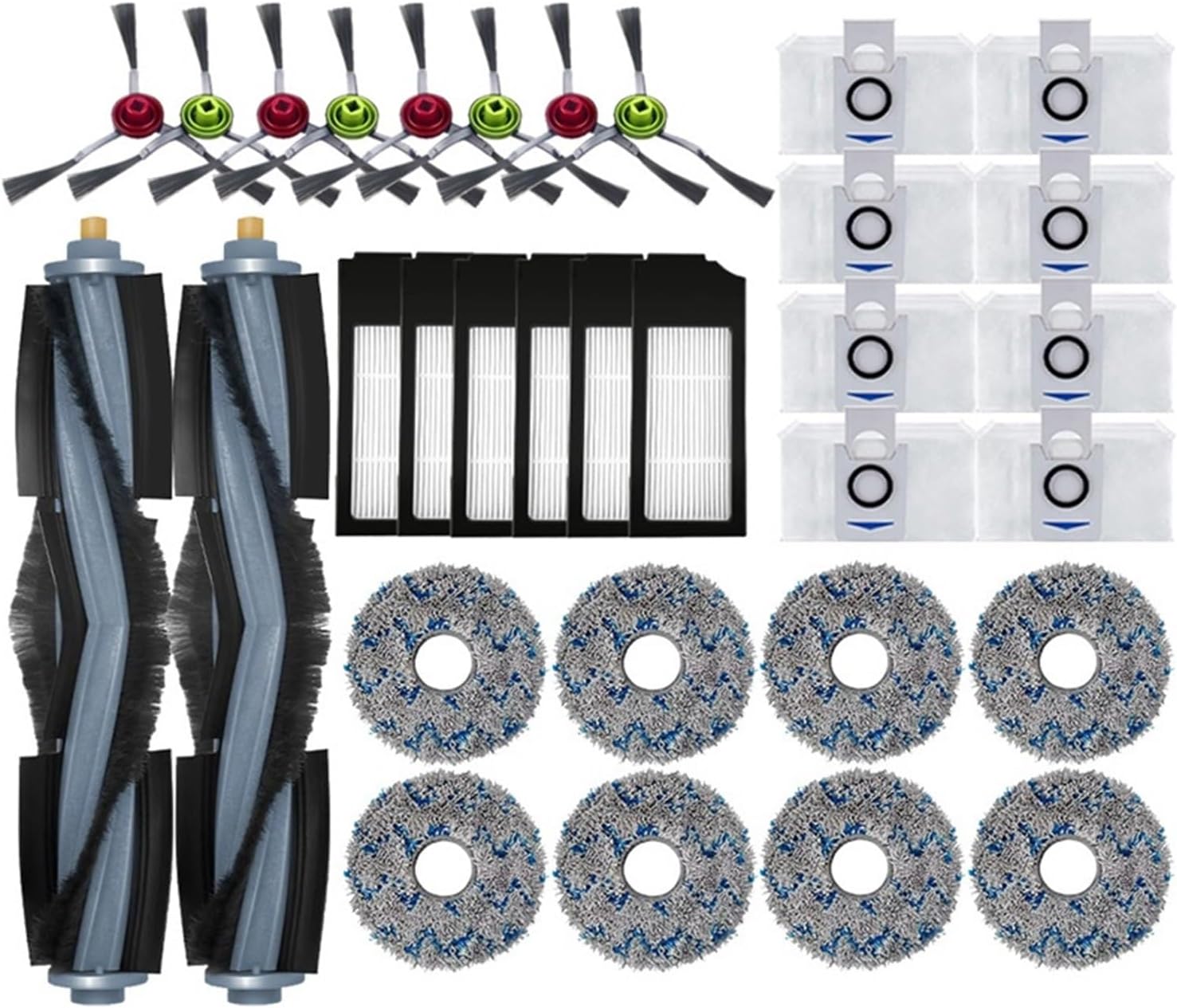 Compatible For ECOVACS,Deebot X1/ T10 OMNI/TURBO Accessories Robot Vacuum Cleaner Parts Mop Dust Bag Filter Main Side Dustbin(Chocolate)