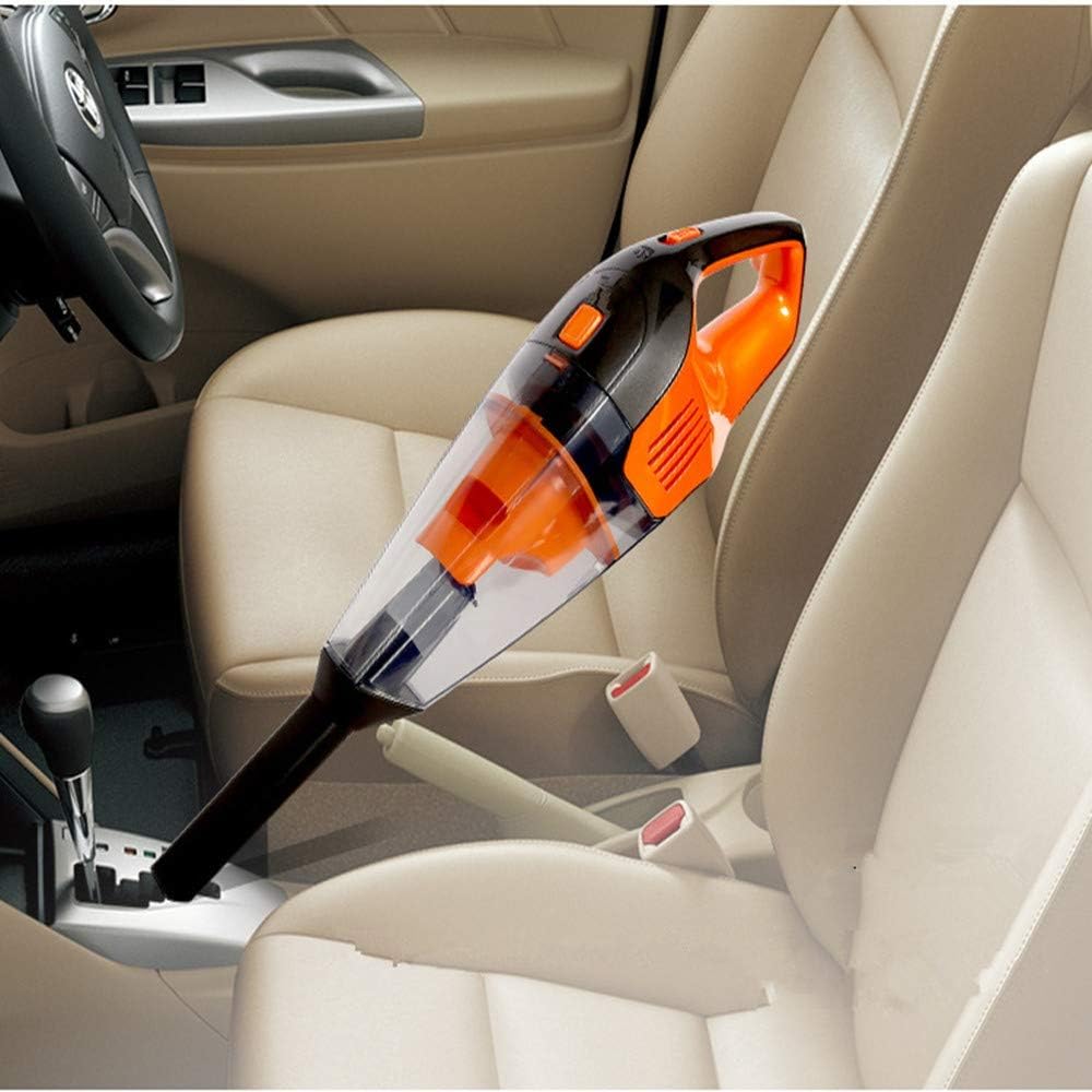Hard Floor Vacuum Handheld Wireless Household Vacuum Cleaner, Car Wet and Dry Dual-use Vacuum Cleaner, High-Power Dual-use Powerful Cleaner (Color : Orange)