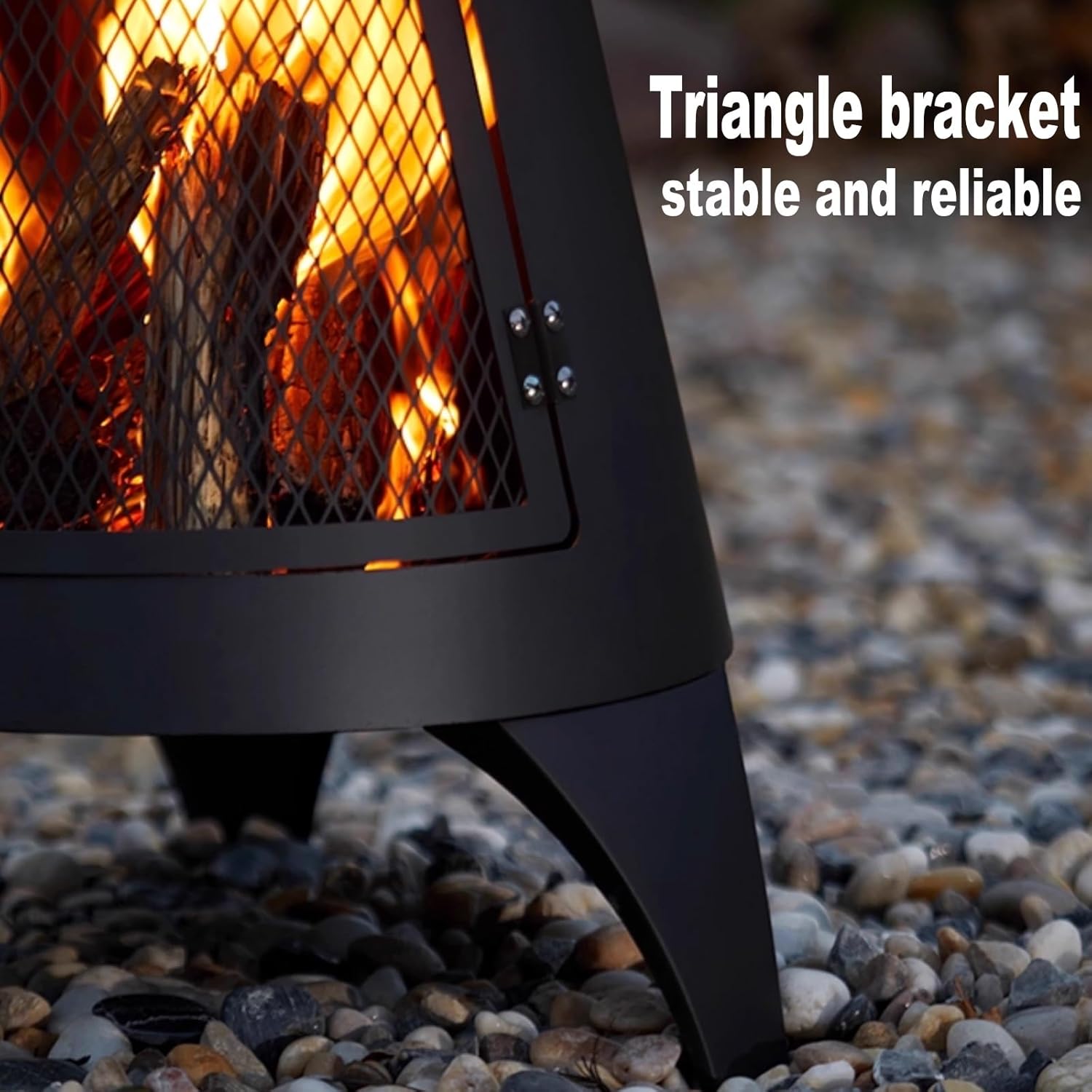 Outdoor Fireplace Outdoor Wood Burning Fire Pit Free Standing Fireplace with Log Grate Mesh Screen Wood Stove Rocket Stove for Patio Backyard Garden-Black(50x50x160cm)