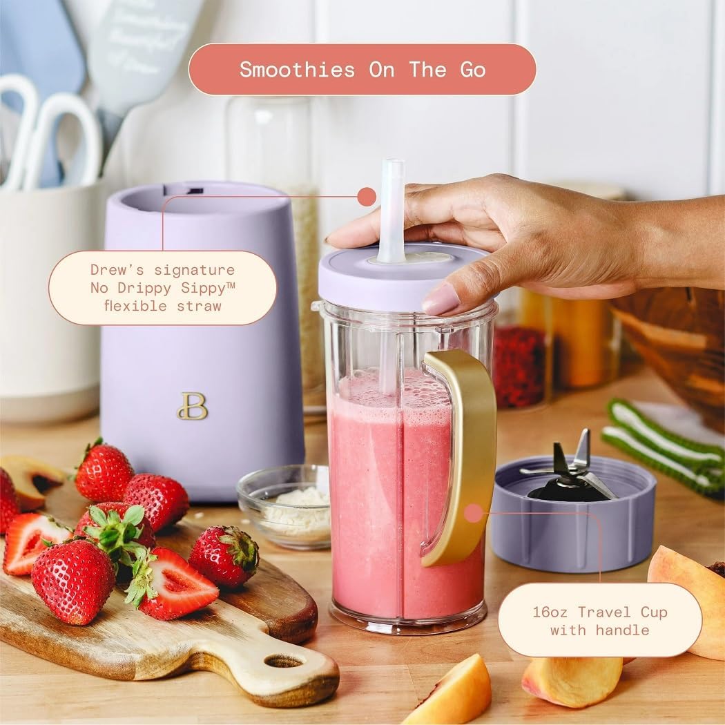 Beautiful Personal Blender Set with 12 Pieces, 240 W, Lavender by Drew Barrymore