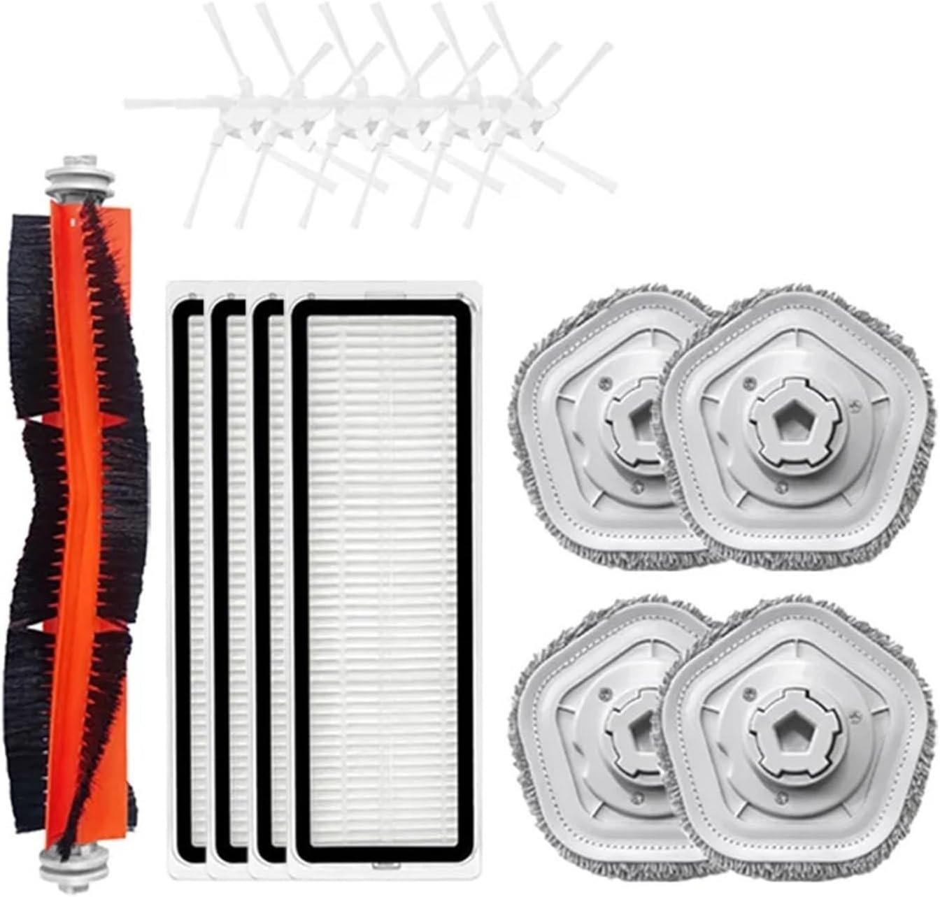 Compatible with Dreame Bot W10 / W10 PRO Accessories Robot Vacuum Cleaner HEPA Filter Main Side Brush Mop Cloth Pad Replacement Parts(Brown)