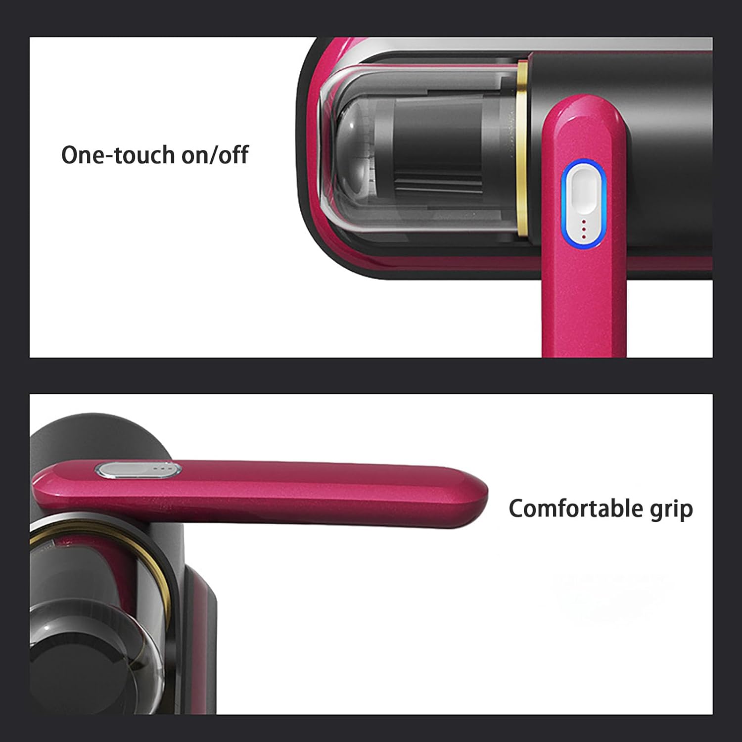 Handheld UV Mattress Vacuum Cleaner, High-Frequency Deep Cleaning Dust Remover with 10Kpa Suction, Cordless, Low Noise, Vibrates 8,000 Times/Minute for Pillows, Sofas, Brown