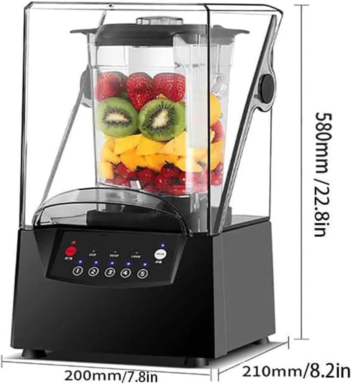 Blender Smoothie Maker, Commercial 2L Electric Smoothie Maker, 17000RPM Kitchen Blender with Soundproof Hood, for Milk Tea Coffee Dessert Leisure Shop