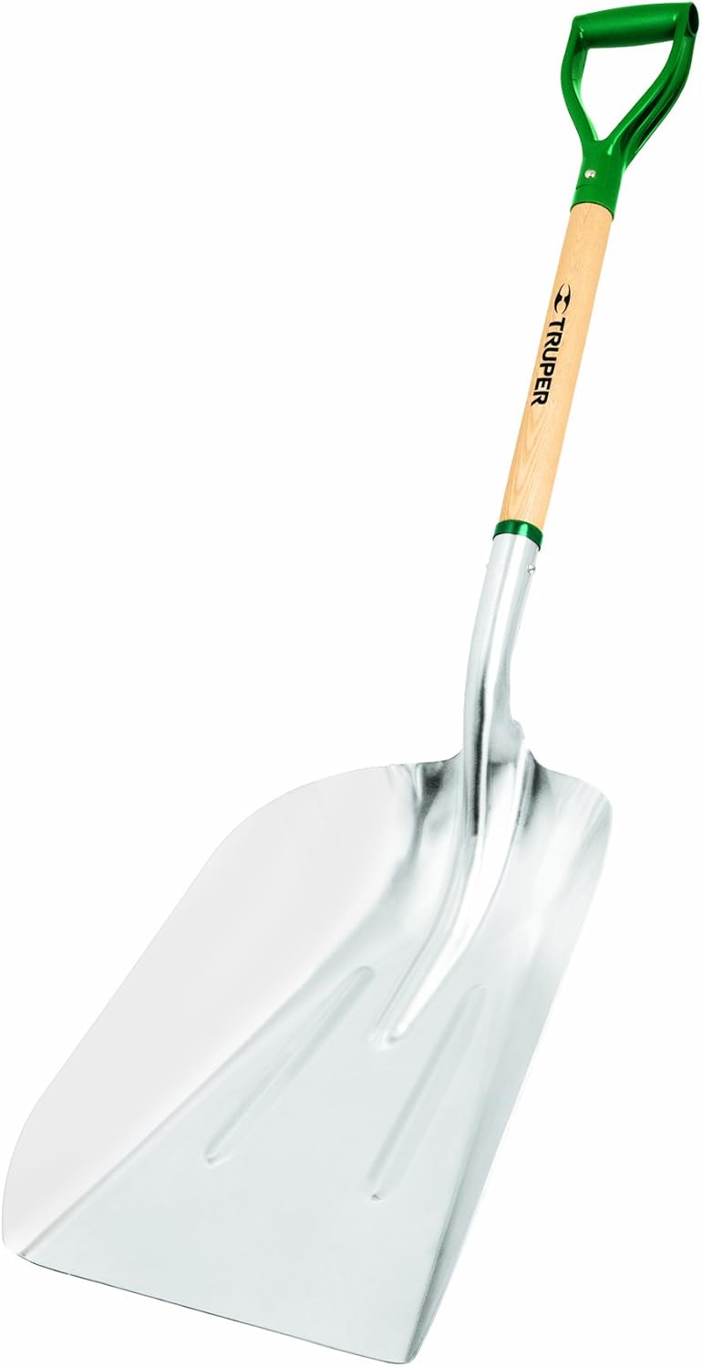 Truper 31294 Tru Tough Aluminum Scoop No.14, D-Handle, 27-Inch