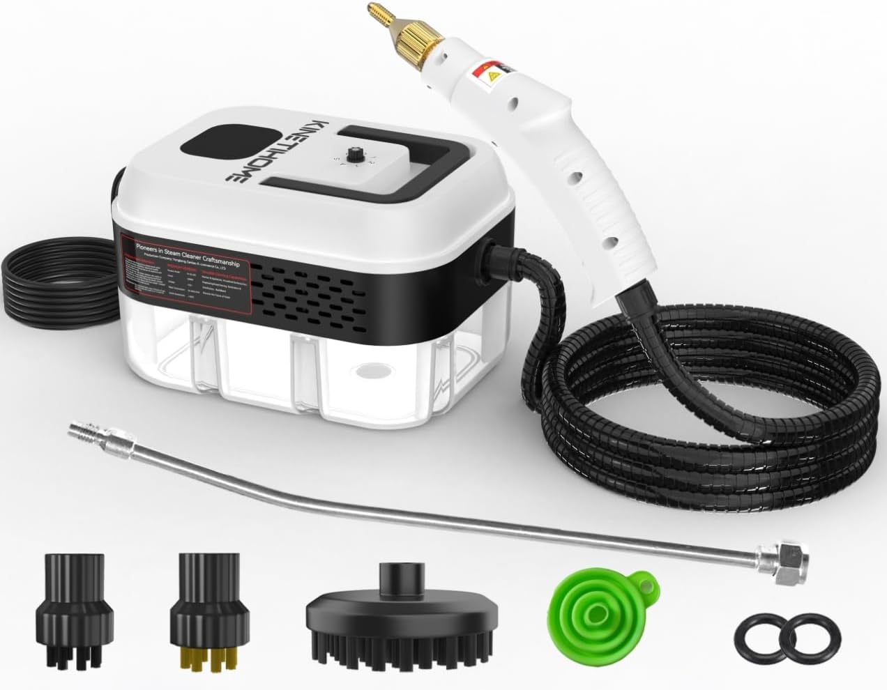 New steam cleaner, handheld steam cleaner, portable and suitable for cleaning kitchen, sofa, carpet and tile gaps (white)