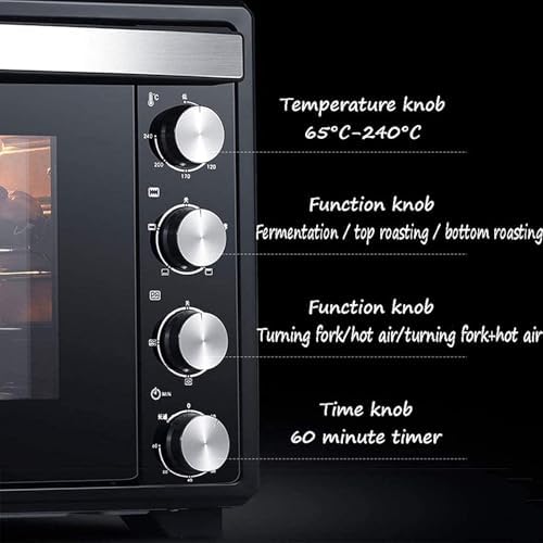 Electric Convection Oven Air Fryer 40L Large Capacity with 60min Timer Built-in Baking Light 90°C to 230°C Temperature Control for Toasting Baking and Broiling