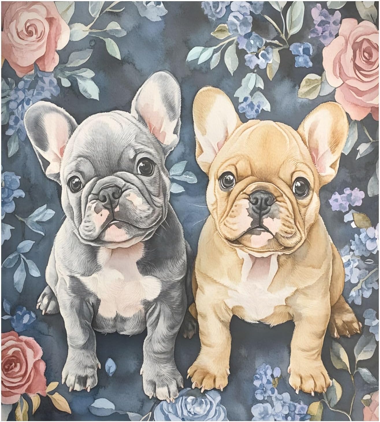 Dishwasher Magnet Cover Large Magnetic Stickers Pug Rose Flower Pattern Front Dishwasher Cover Reusable Decal for Home Kitchen Anti-Scratch Refrigerator Decorative Lid Washing Machine Laundry 23