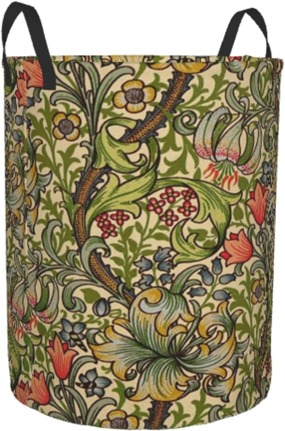 William Morris Laundry Basket Foldable Storage Bin Toy Basket Clothes Storage Hamper Organizer With Handles For Bedroom Bathroom