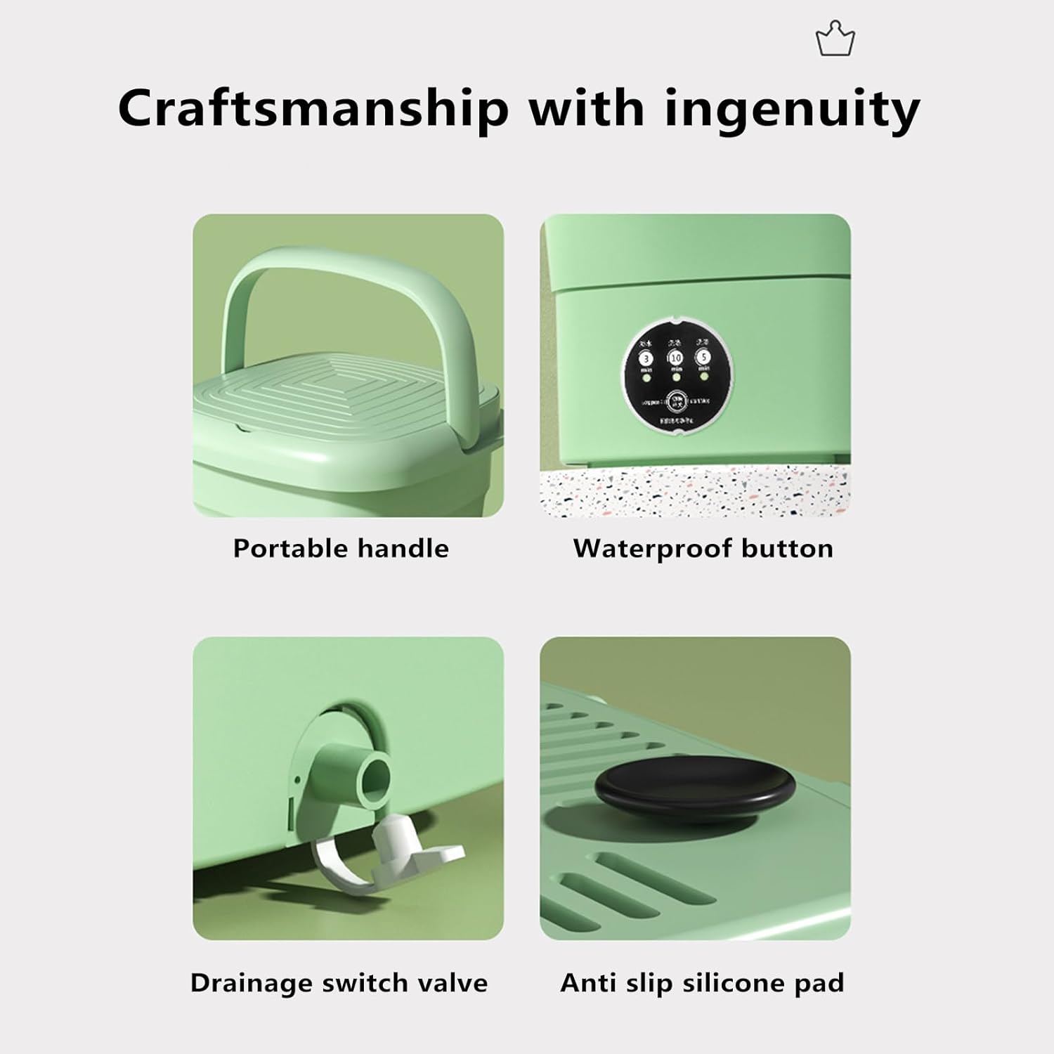 Portable Washing Machine, Mini Washer with 3 Modes And Spin Basket, 4.5L Large Capacity Laundry Washer Deep Cleaning for Underwear, Foldable Washing Machine for Apartments,Camping,Travel ,Pink