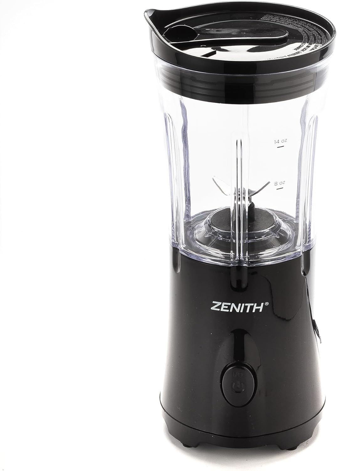Zenith Portable Blender for Shakes and Smoothies with 14 Oz BPA Free Travel Cup and Lid, Durable Stainless Steel Blades for Powerful Blending Performance, Black (77406)