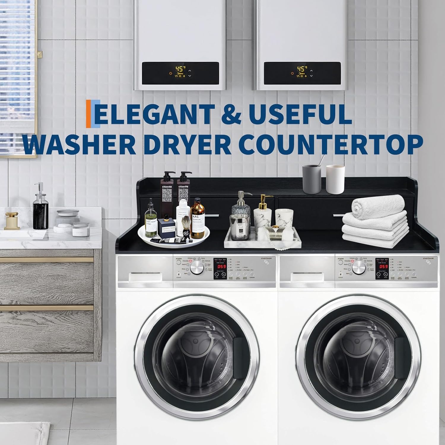 Garvee Washer Dryer Countertop with 2 Drawers, 54