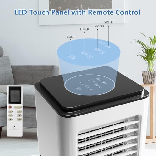 3-in-1 Portable Air Conditioner with Built-in Dehumidifier Function, Fan Mode, Remote Control, 8,000 BTU, Cool to 350 Sq.Ft, for Home
